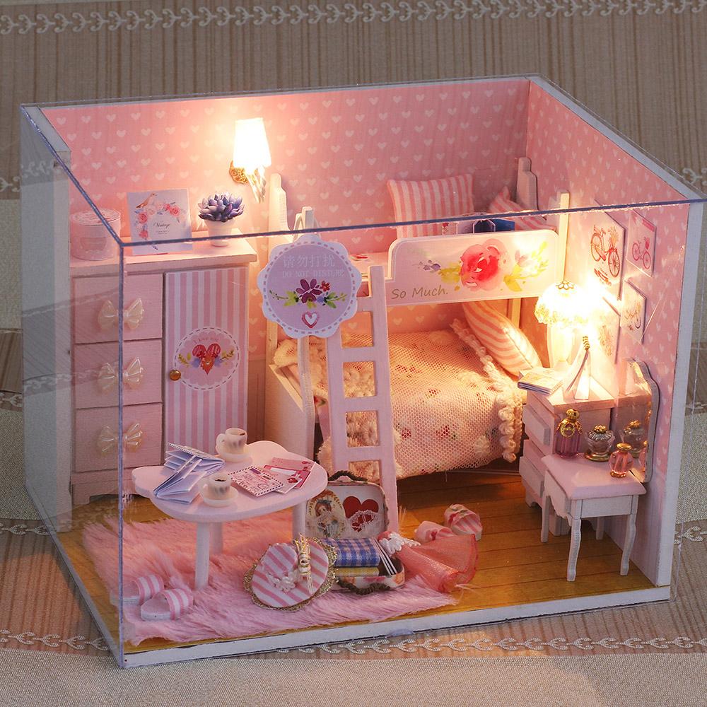 Mô hình nhà búp bê kích thước nhỏ đồ nội thất bằng gỗ