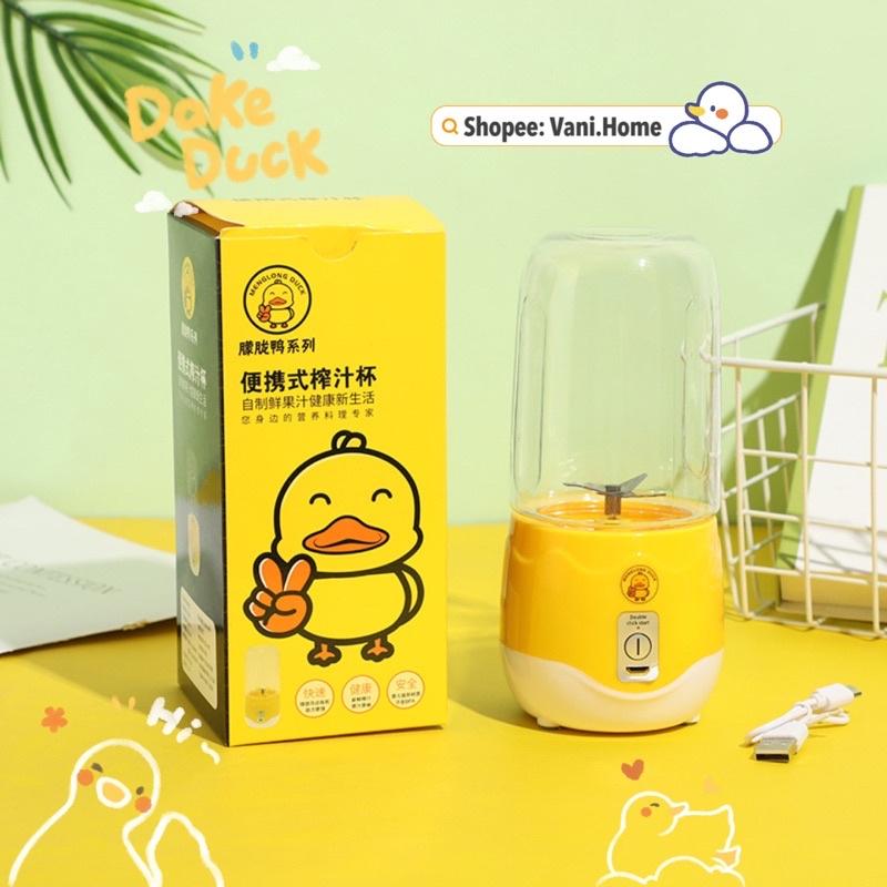 Máy xay sinh tố mini cầm tay hình vịt vàng 4 lưỡi cực mạnh - Máy xay trái cây, đồ ăn dặm sạc Pin tiện lợi mang du lịch