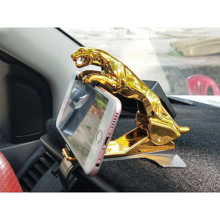 Kẹp Điện Thoại Gắn Trên Taplo  Xe Hơi Hình Con Báo - Hàng chính hãng