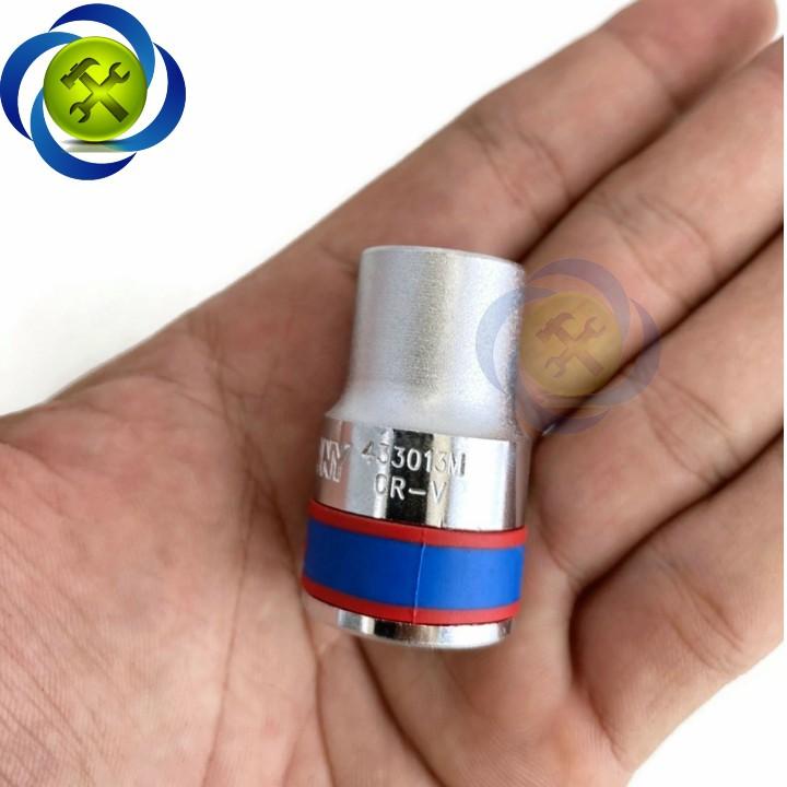 Tuýp 13mm 1/2 Kingtony 433013M 12 cạnh màu trắng dài 38mm