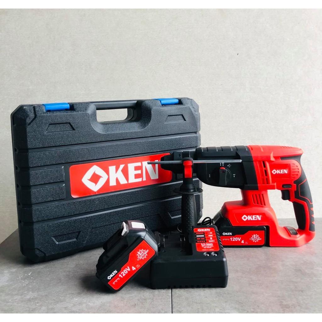 Máy Khoan Bê Tông Bin KEN 120 V kèm 2 Bin - Máy Khoan Pin Bê Tông Ken