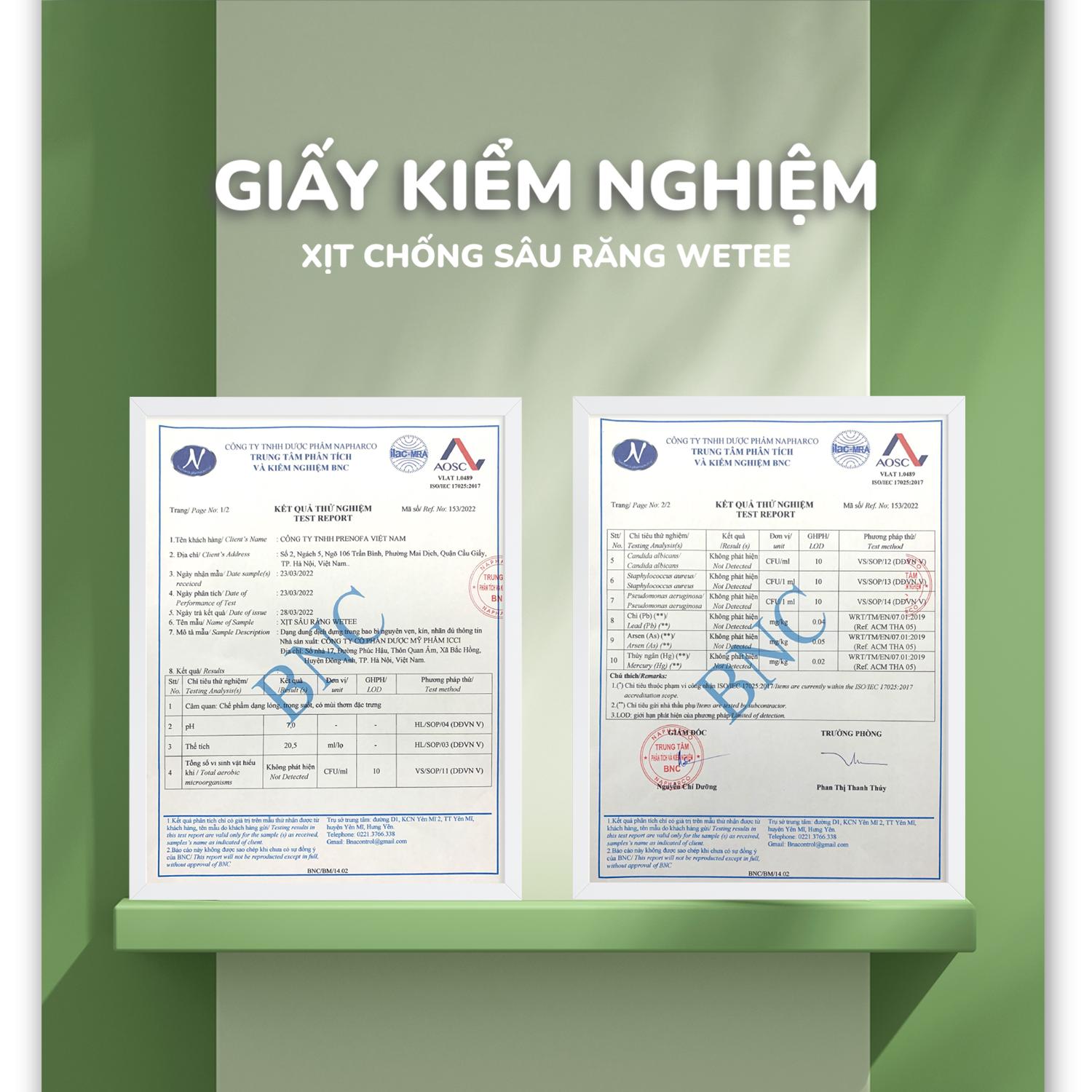 Xịt Răng Miệng Chống Sâu Răng Sún Răng Cho bé WETEE 30ml