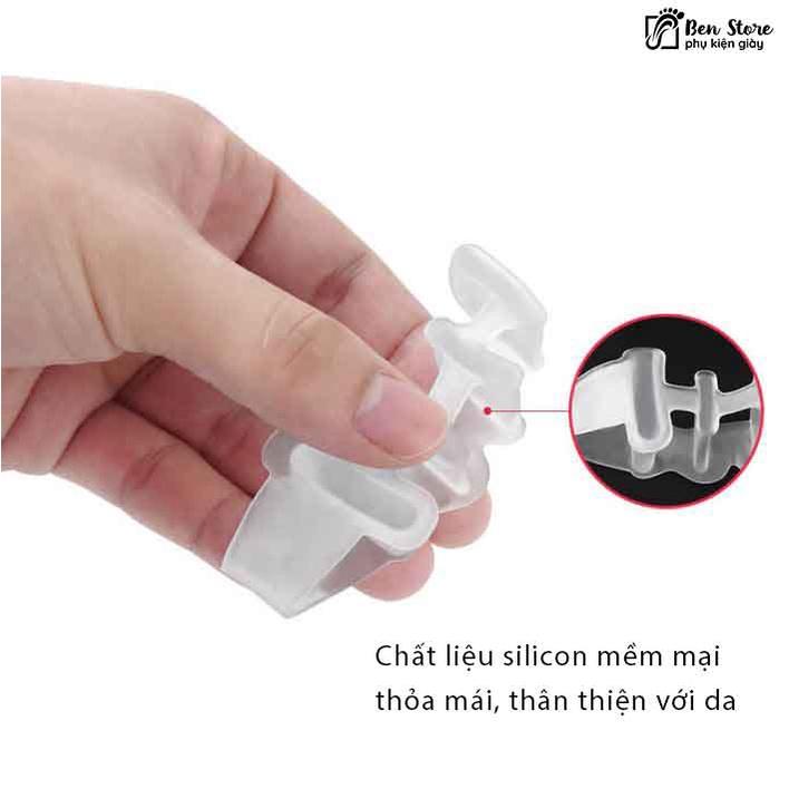 Cặp gel tách ngón chân bốn lỗ kẹp chân hallux valgus Điều Chỉnh Chứng Vẹo Ngón Chân Chăm Sóc Bàn Chân #sil74