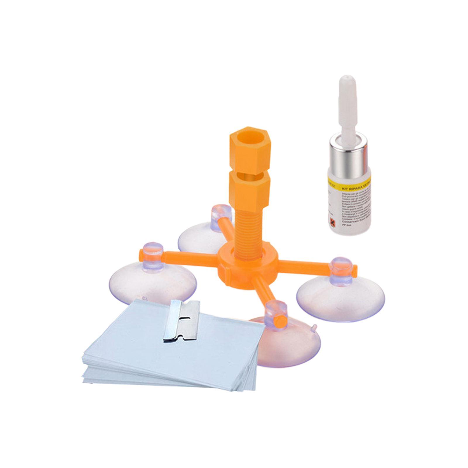 Glass Repair Fluid Windshield Repair Set Repair Parts Tools with 1 Bottle of Resin Auto Glass Repair Set for Star Shaped Crack Cracks
