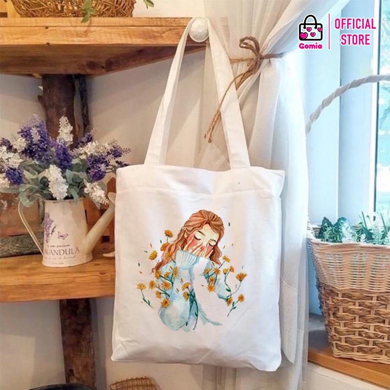 Túi TOTE vải Canvas mẫu mới giá rẻ đẹp thời trang đi học đi chơi du lịch dã ngoại GOMIA TT2092