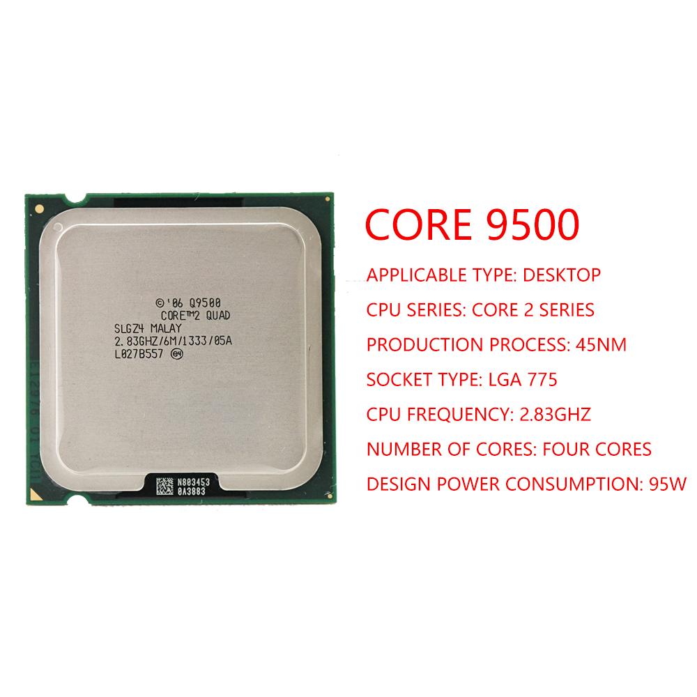 Lõi%202%20Quad%20Q9500%202,8%20 GHz%20 Lõi tứ%20CPU%20 Bộ xử lý%206M%2095 W%20 LGA%20775%20100%%20Đã kiểm tra%20%20%20