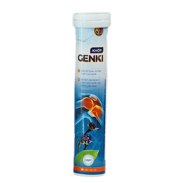 Viên sủi xương khớp Genki hỗ trợ mạnh gân cốt, hộp 20 viên