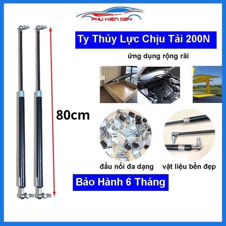 Bộ 2 ty thủy lực, ty đẩy, ben hơi nâng hạ capo cốp sau ô tô chịu tải 200N-20kg dài 80cm