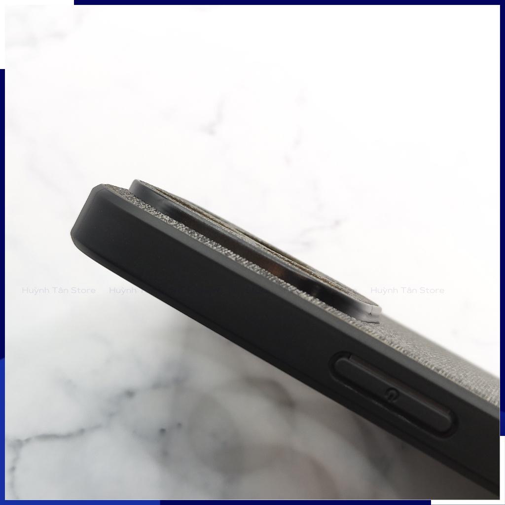 Ốp lưng ip 14 pro max ip 14 plus chống vân tay nhựa cứng viền đen vải jean 1 màu phụ kiện điện thoại huỳnh tân store