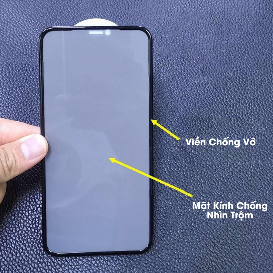 Cường Lực 2 in 1 Chống Nhìn Trộm Chống Vỡ Mép Dành Cho iPhone 13 / 12 Pro Max 11 / 11Pro /11 ProMax / XR / XS / XS Max/ 7 8 Plus - Handtown - Hàng Chính Hãng