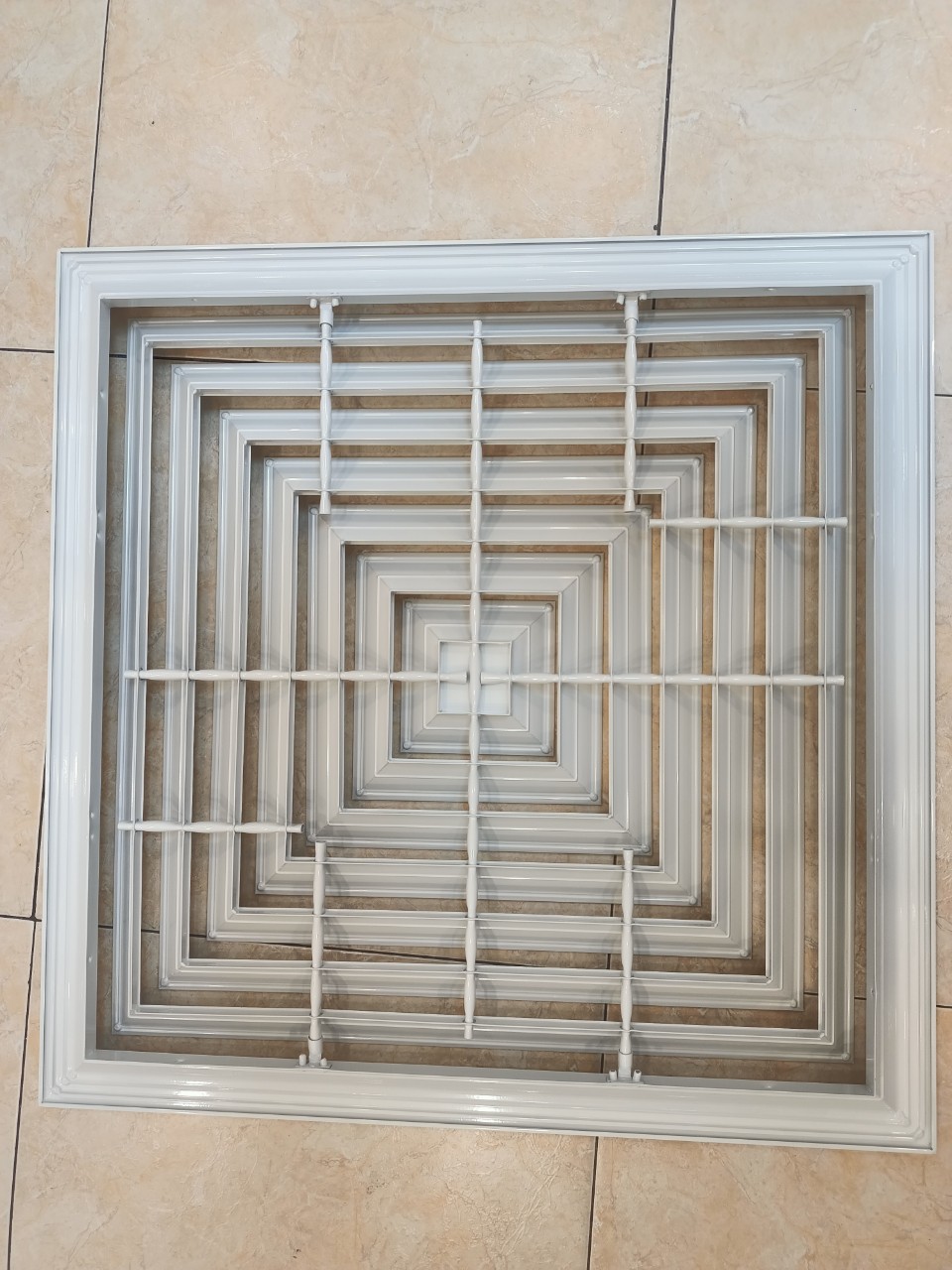Cửa gió khuếch tán 450x450 miệng gió cấp điều hòa chất liệu nhôm, nan gió điều hòa âm trần