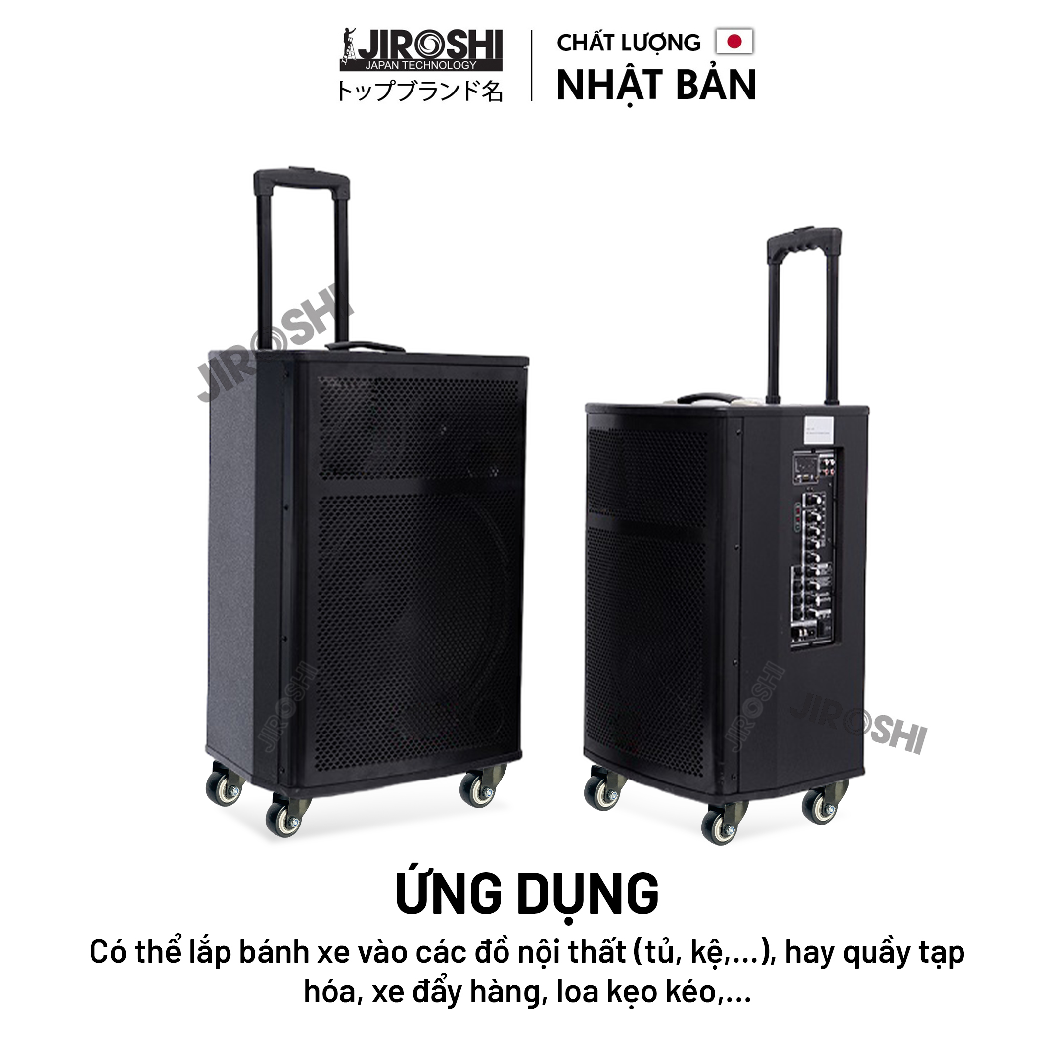 Bánh xe đẩy xoay 360 có khóa, bánh xe nhựa pvc có ổ bi 65mm.