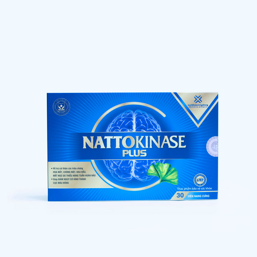 Thực phẩm bảo vệ sức khỏe NATTOKINASE PLUS Viện Dược Liệu - Hoạt huyết dưỡng não - Hỗ trợ phòng ngừa tai biến, đột quỵ
