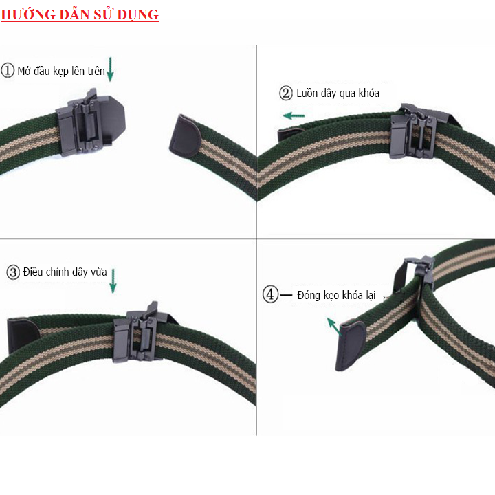 Thắt lưng Nam - Thắt lưng lính_vải bố, Dây lưng Nam, Dây nịt vải_siêu bền