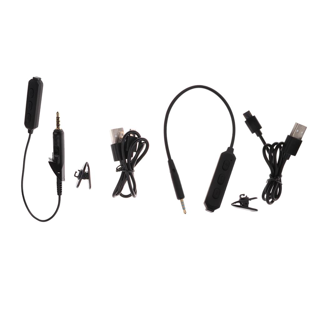 Bluetooth Wireless Adapter Converter + Micro USB Cable for Bose QC2 QC15 QuietComfort Earphones Headphones Black