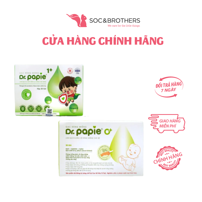 Gạc Rơ Lưỡi Dr Papie Vệ Sinh Răng Miệng Cho Bé , Gạc Răng Miệng Dr Papie Làm Sạch Răng Miệng Cho Bé Hộp 30 Miếng