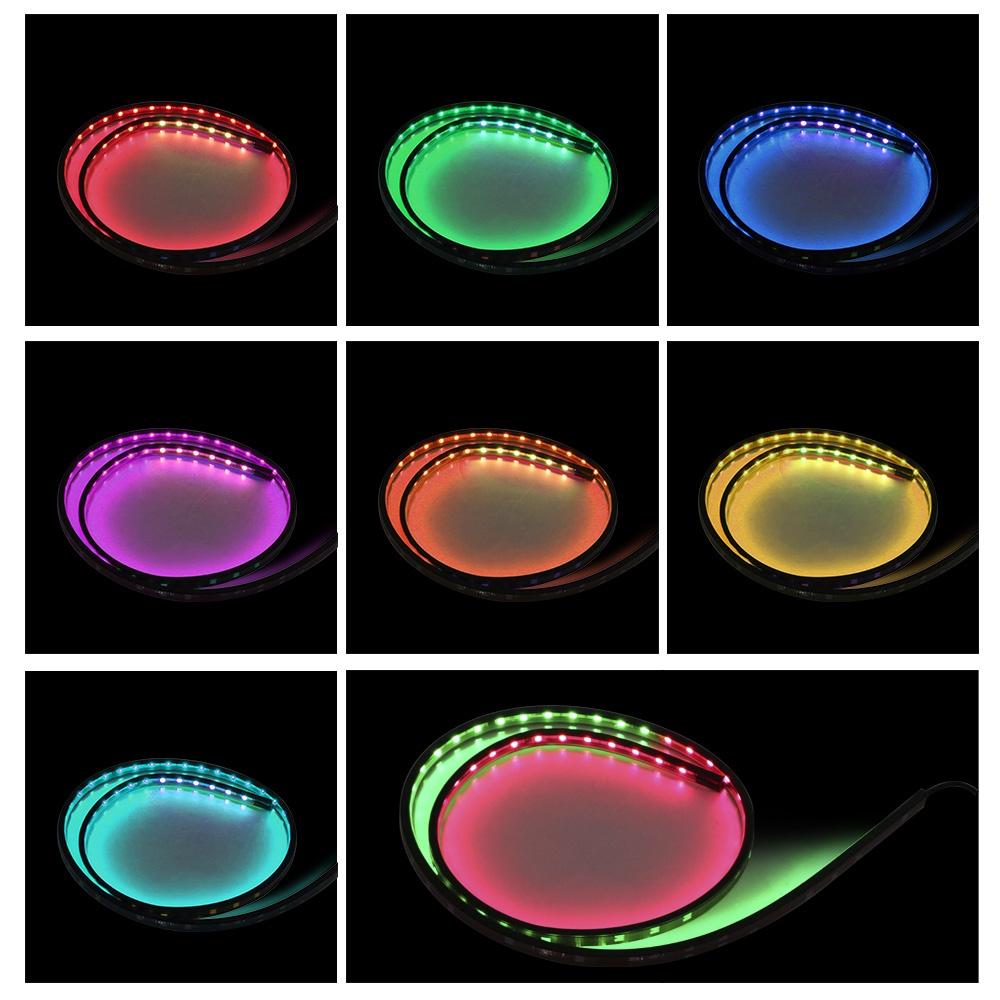 24V LED Colorful String lights RGB LED Strip Waterproof Decorative Light for Car for Truck for Van Roof Led Lights Decoration with 3M Sticker Flexible LED Strip Easy install 1m 1.2m 1.5m 1.8m 2m 2.4m