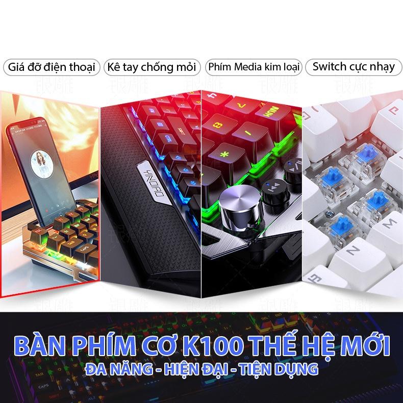 Bàn phím cơ Gaming Coputa Bàn phím máy tính chơi game có dây LED RGB K100