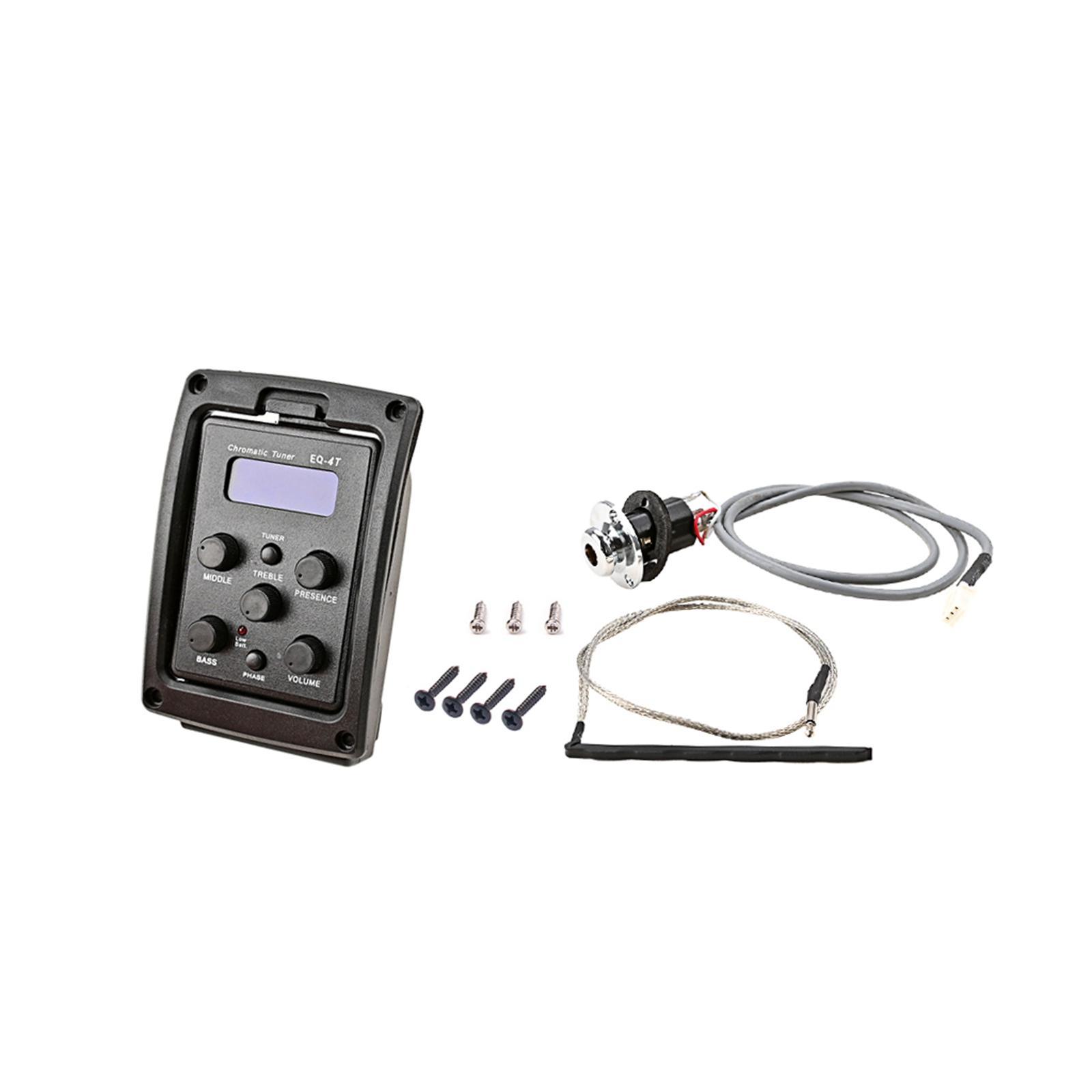 Electric Guitar 4 Bands EQ Equalizer System Tuner Pickup for Bass Accessory