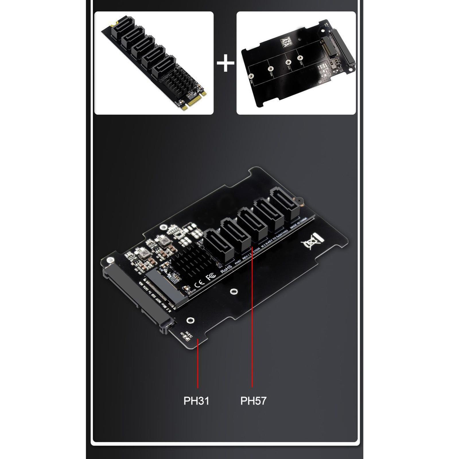 Expansion Card 3 6Gbps 5 Port Support HDD Internal .2