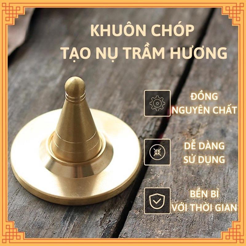 Khuôn tạo nụ trầm bằng đồng đúc nguyên chất nặng 76gam( size to) hàng chuẩn