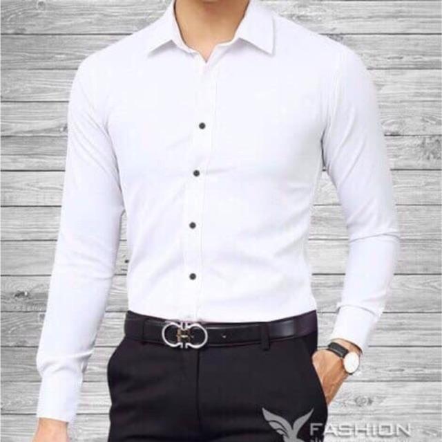 Áo sơ mi nam dài tay Xanh Dương không nhăn, Sơ mi nam giá rẻ