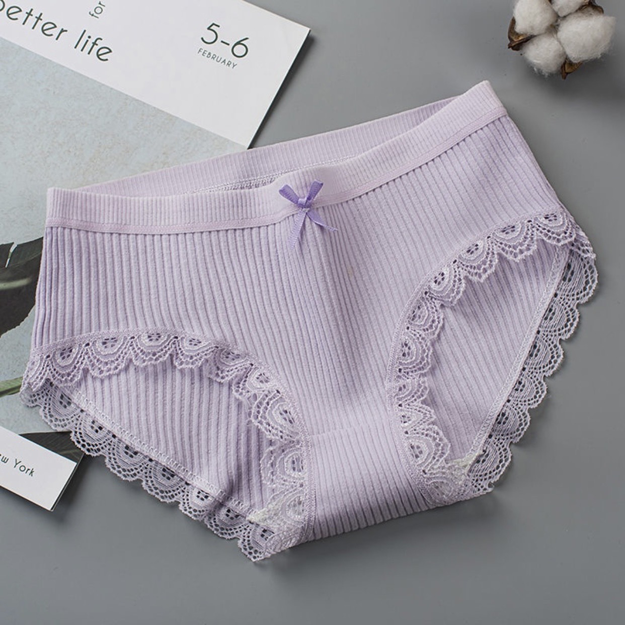 Quần Lót Nữ Cotton Bigsize Viền Ren Kháng Khuẩn D07