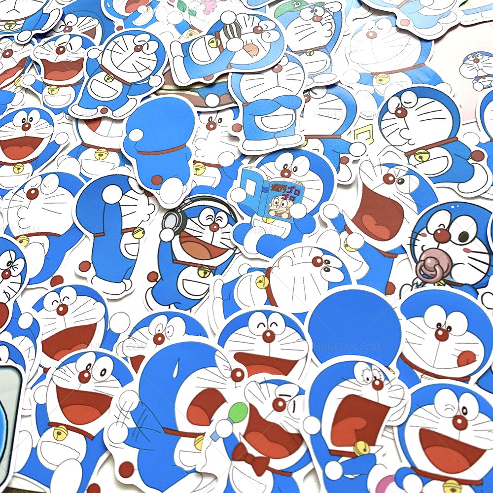 Set 30 Sticker Doraemon có ép lụa