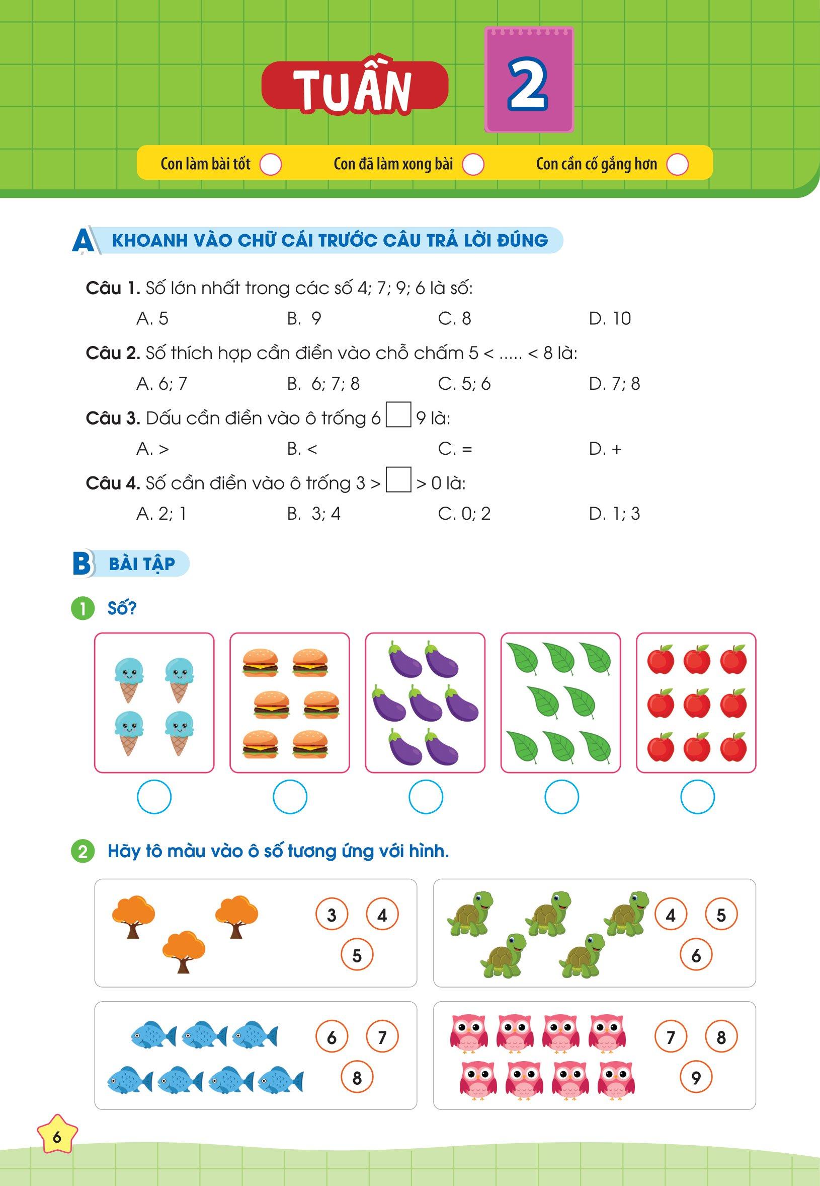 Phiếu Bài Tập Cuối Tuần Toán 1