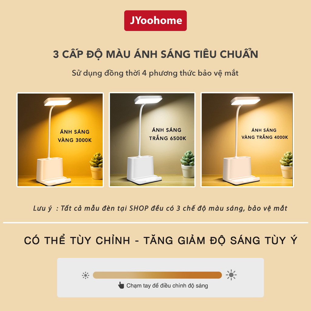 Đèn Học, Đọc Sách, Làm Việc - 3 Chế Độ Sáng Bảo Vệ Mắt - Đèn Bàn Học Chống Cận Thị - Hàng Chính Hãng