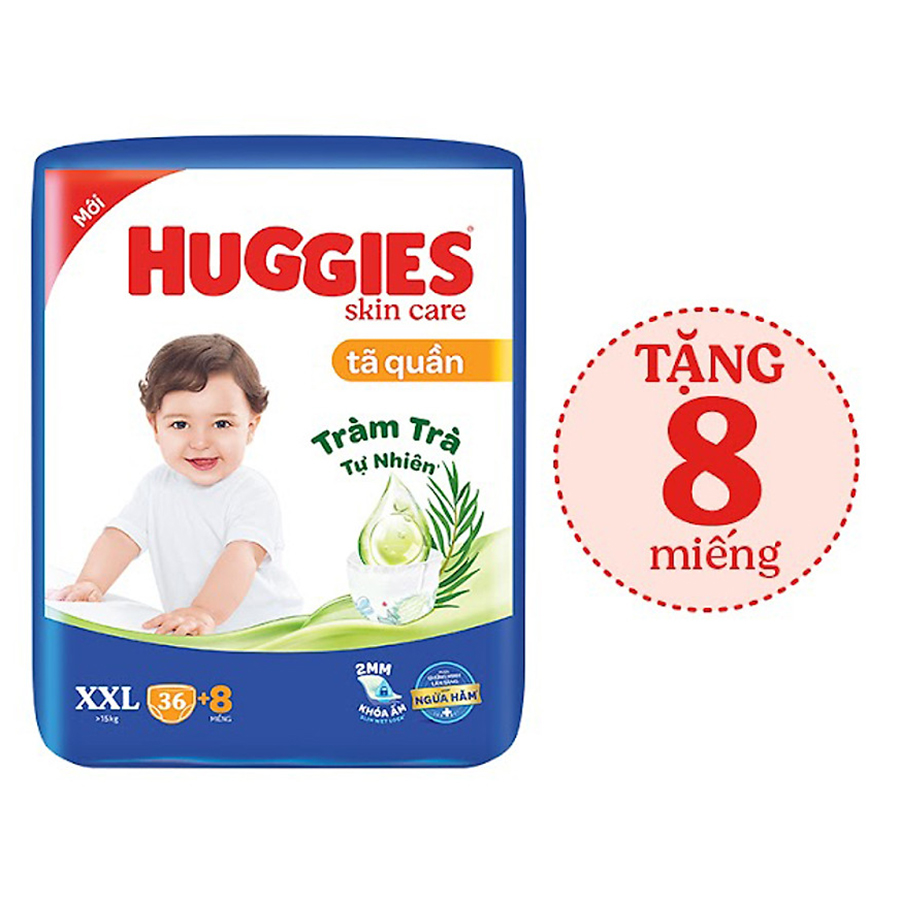 Tã/bỉm quần HUGGIES SKINCARE gói BIG JUMBO size XXL 36+8 miếng