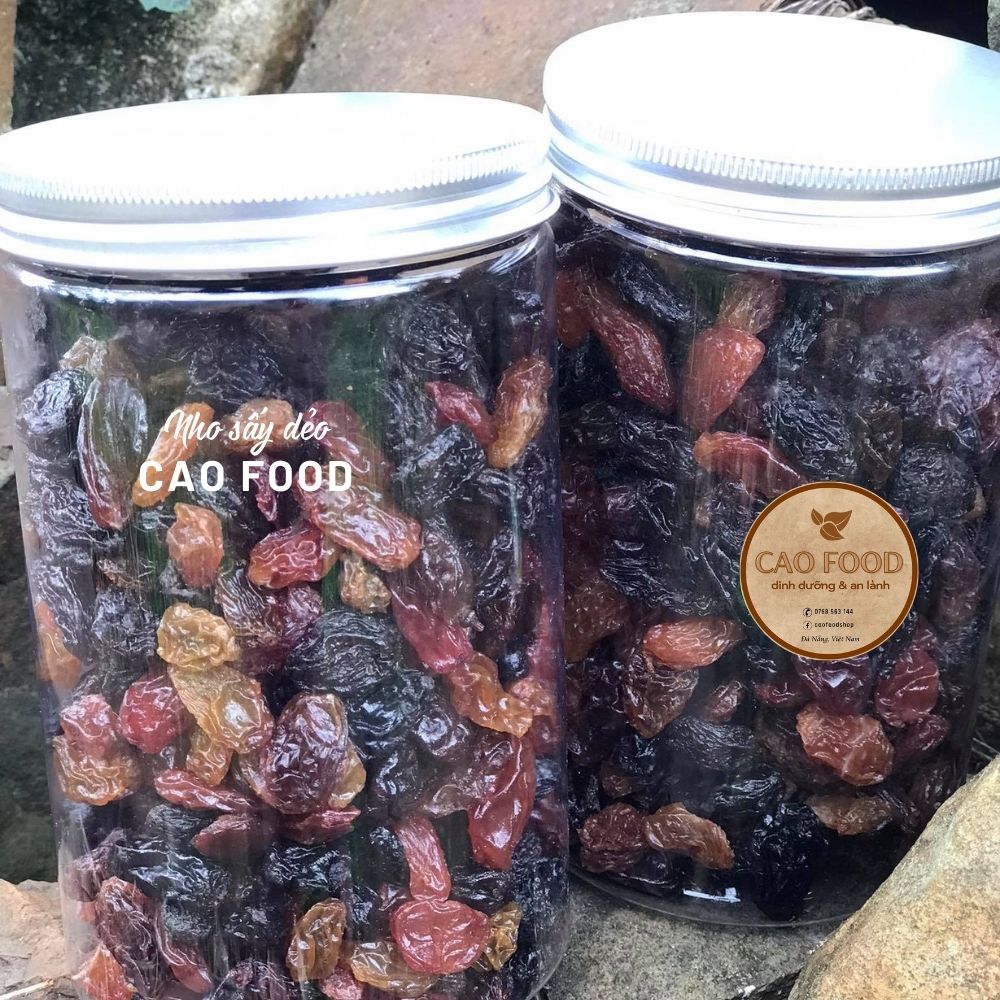 Nho sấy dẻo mixed 3 màu CAO Food từ 100% nho tươi nhập khẩu Mỹ - sấy mọng chua ngọt tự nhiên