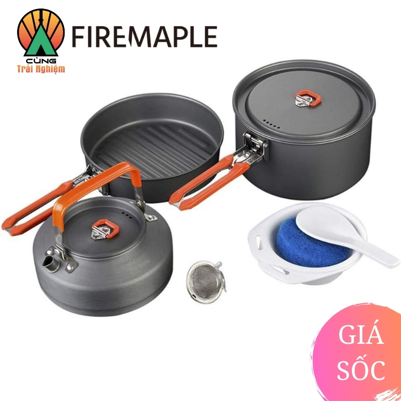 COMBO Nồi Chảo Nấu Ăn 3 Trong 1 Fire Maple FEAST 2 Gọn Nhẹ Chuyên Dụng Dành Cho Du Lịch, Dã Ngoại Cắm Trại