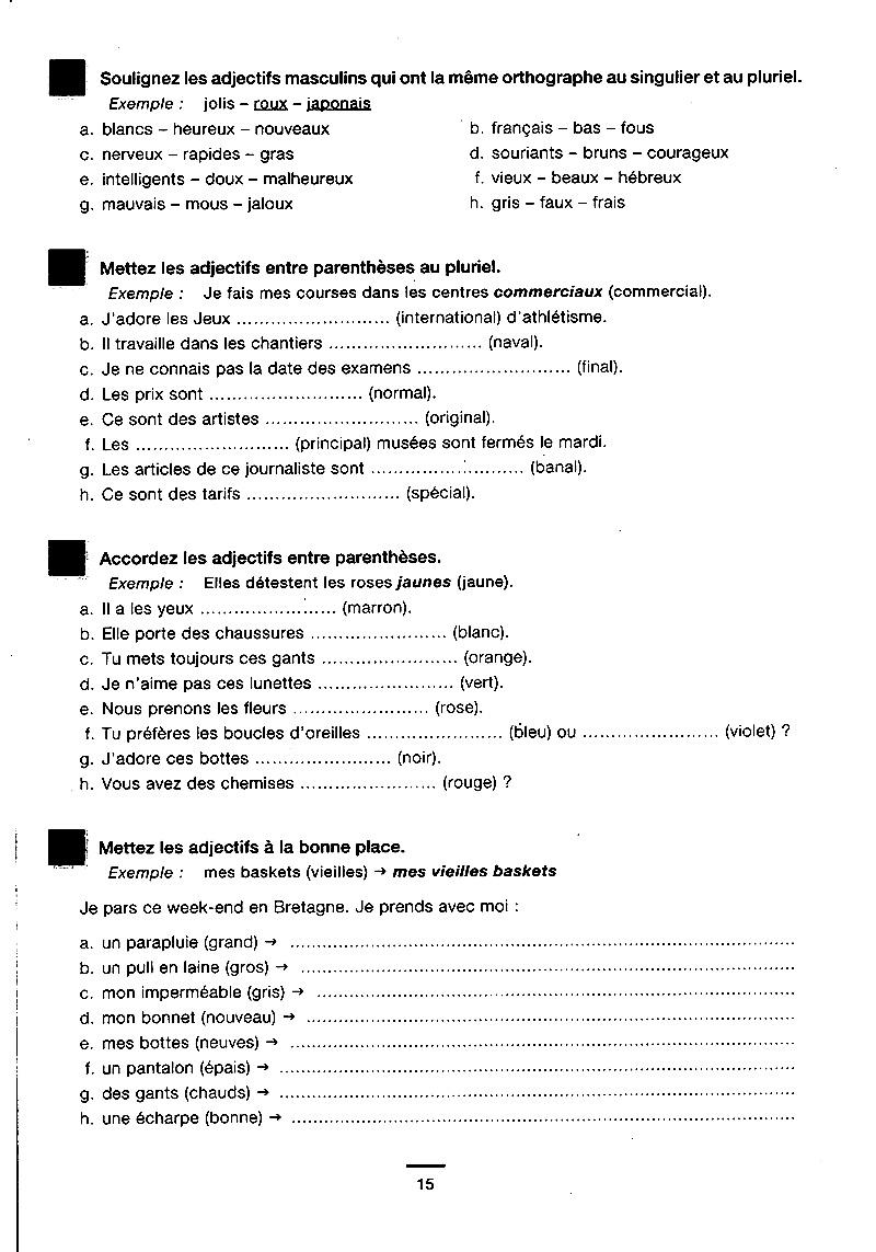 450 Nouveaux Exercices - Grammaire (Niveau Débutant)