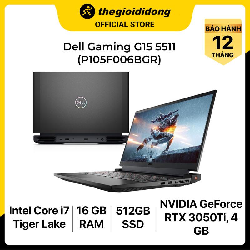 Laptop Dell G15 5511 i7 11800H/16GB/512GB/4GB RTX3050Ti/15.6&quot;F/120Hz/OfficeHS/Win11/(P105F006BGR)/Xám - Hàng chính hãng