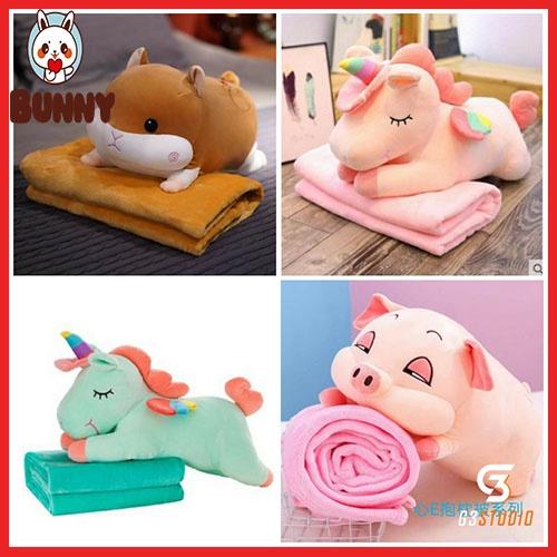 Bộ Chăn Gối Văn Phòng Chuột Hamter Siêu Đáng Yêu. Gấu Bông Đẹp Cho Bé siêu mềm mịn