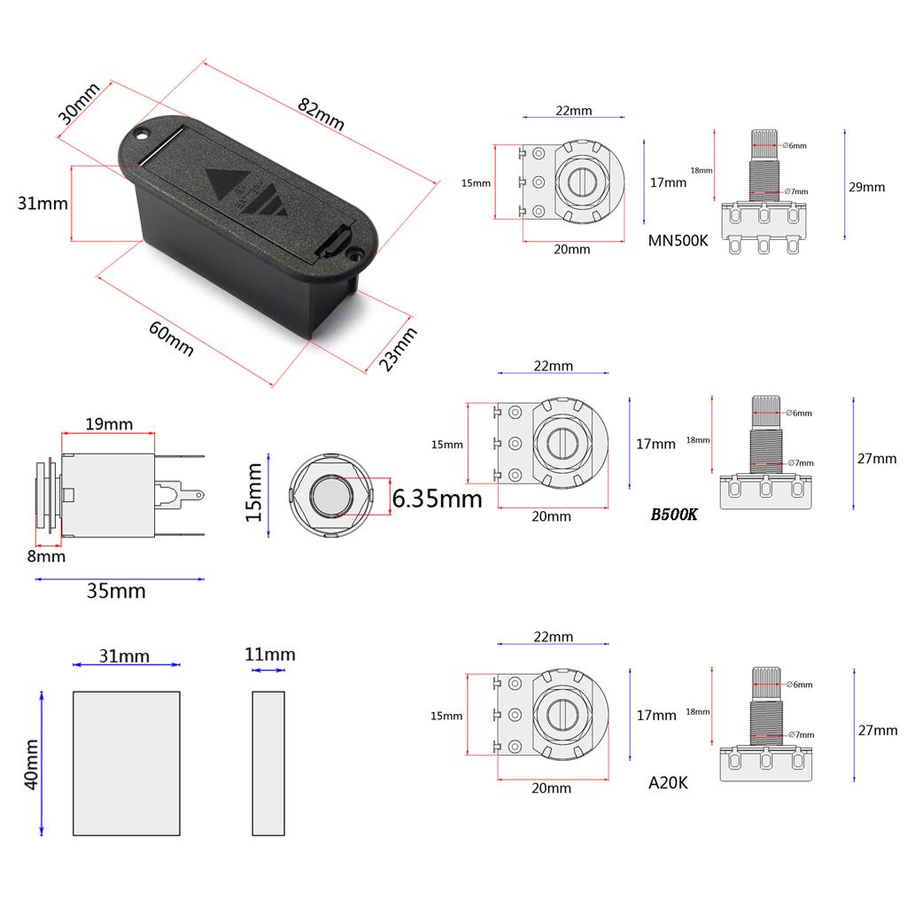 B2T 2 Ban Nhạc EQ Preamp Mạch Hoạt Động Thu Dây điện cho Đàn Guitar Bass