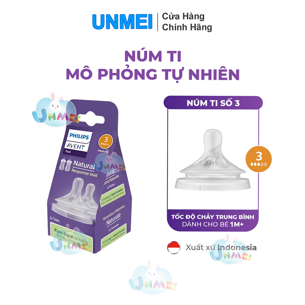 Núm Ti Mô Phỏng Tự Nhiên Mới Philips Avent Natural Response - Vỉ đôi