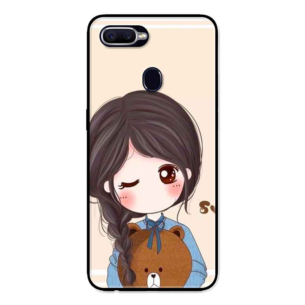 Ốp Lưng in cho Realme 2 Mẫu Nàng Ôm Gấu - Hàng Chính Hãng