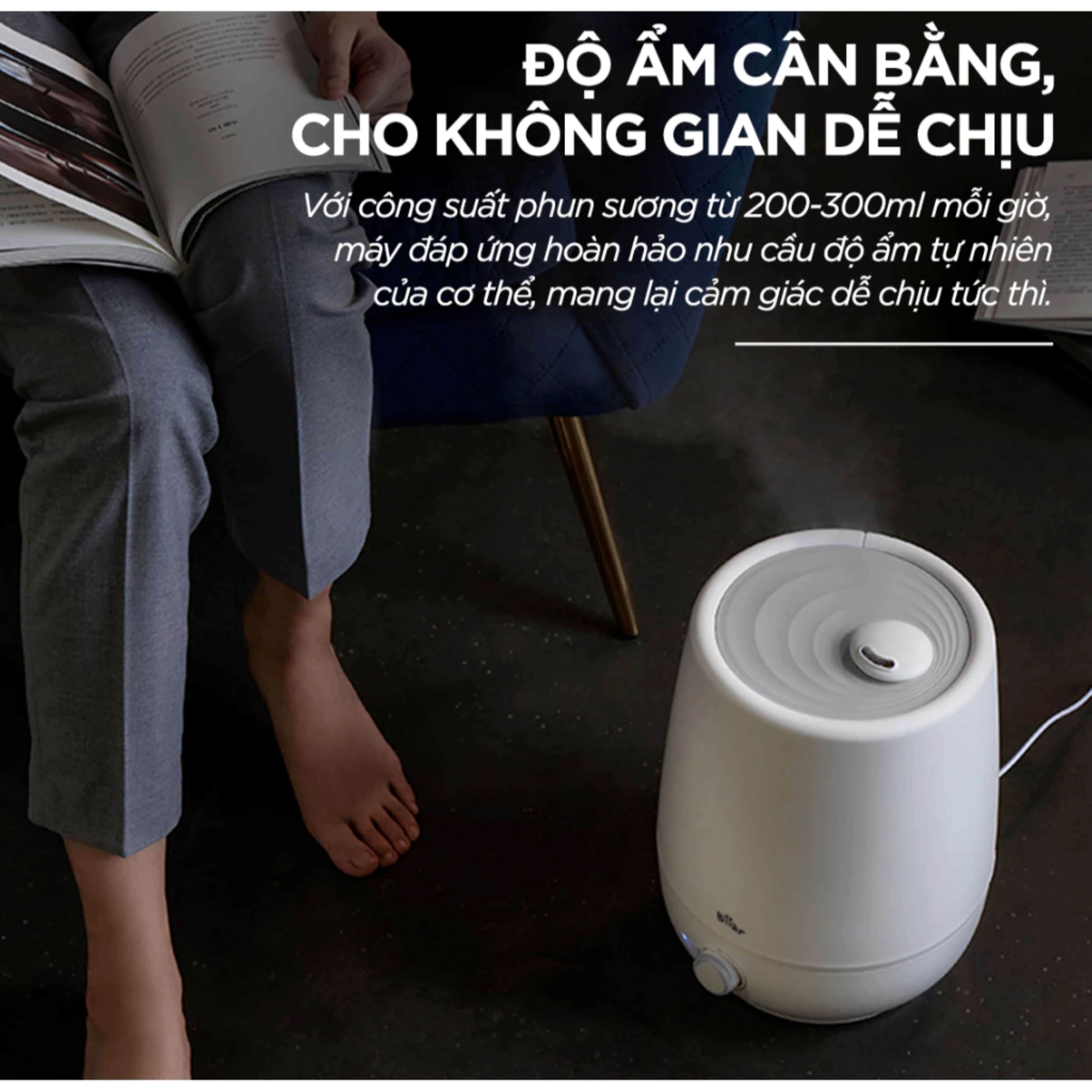 Máy tạo độ ẩm Bear HU-5H50T17 Trắng - Hàng Chính Hãng