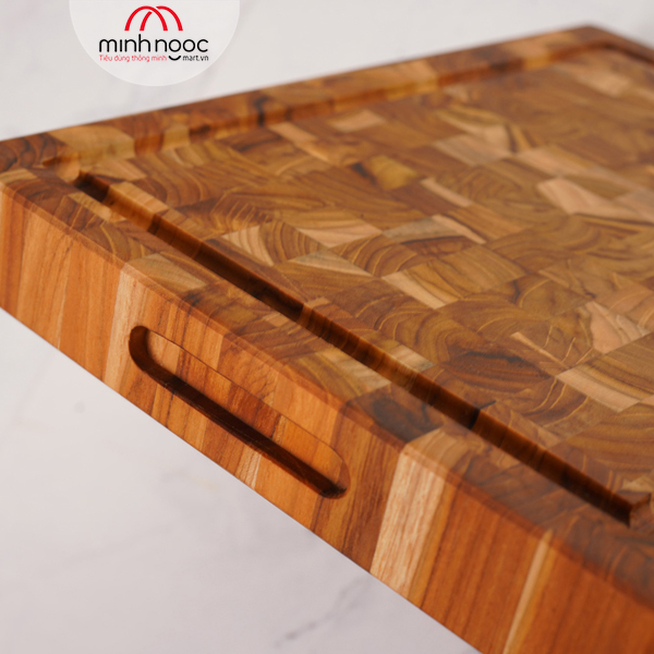 Thớt gỗ Teak Chef Studio hình chữ nhật, kích thước 28 x 40 x 3,5 cm - MSP10231. Dùng cắt, thái, khay trưng bày thực phẩm.