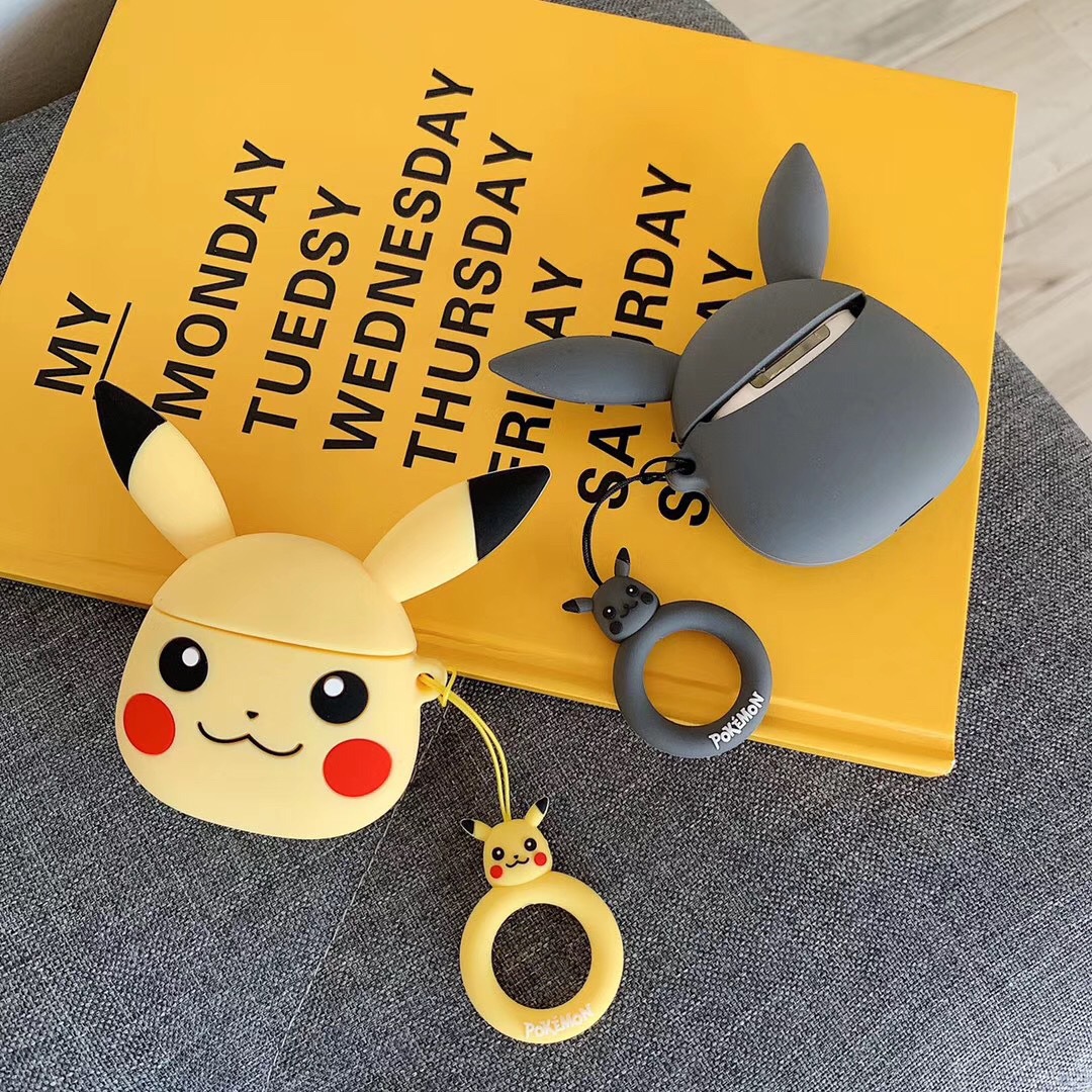 Case Bảo Vệ Dành Cho Tai Nghe Apple Airpods / Airpods 2 Hình Pokemon Kèm Móc Treo