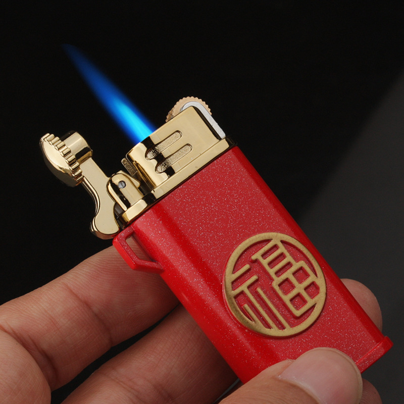 Hột quẹt bật lửa khè gas đá rãnh tay CHIEF CF220F CHỮ PHÚC kim loại - xài gas
