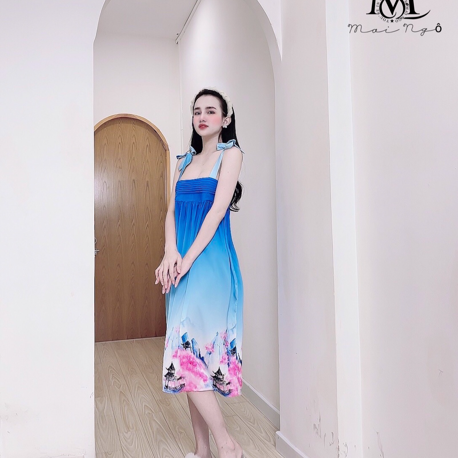 Váy Ngủ, Đầm Ngủ Dáng Xòe Chất Cotton Hoạ Tiết Hoạt Hình Dễ Thương
