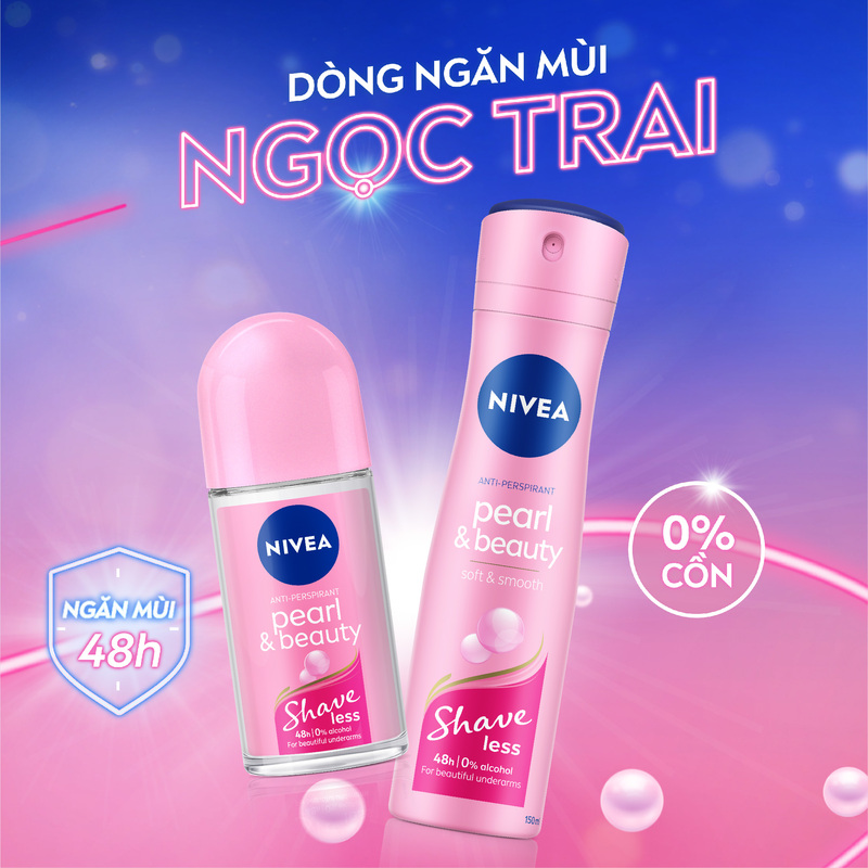 Combo 2 Xịt Ngăn Mùi Nivea Shaveless Ngọc Trai Đẹp Quyến Rũ 150ml - 85348