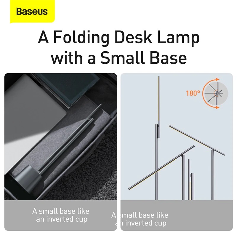 (Hàng chính hãng) Đèn LED Baseus để bàn bảo vệ mắt với ánh sáng thông minh thích ứng độ sáng đèn ngủ và làm việc