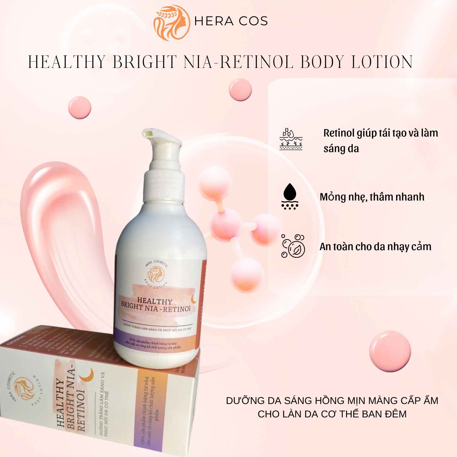 Kem Dưỡng Thể Hera Cosmetic Healthy Bright Nia-Retinol Body Lotion - 200ml - Hàng Chính Hãng