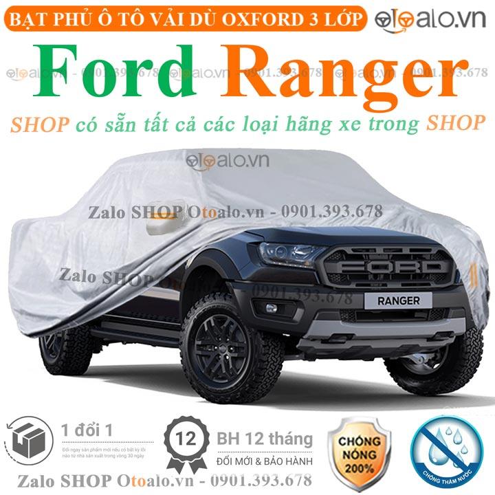 Bạt che phủ xe ô tô Ford Ranger 3 lớp cao cấp