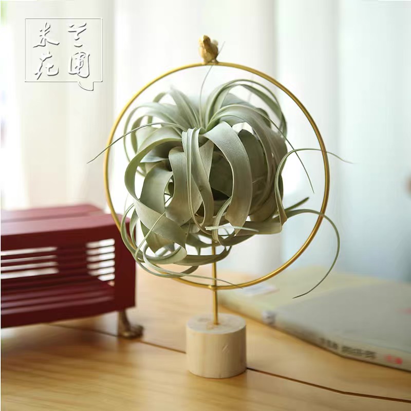 Chân đế nến bằng kim loại - đế gỗ thiết kế độc đáo - đường kính 20cm