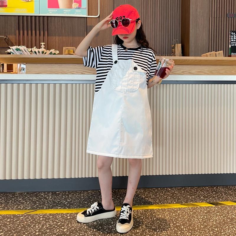 BY3 Size130-170 Set yếm bé gái lớn Thời trang trẻ Em hàng quảng châu